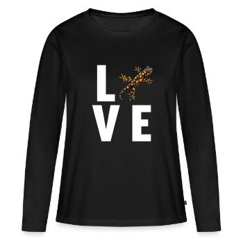 Salamandres Salamandres - T-shirt manches longues Premium bio Femme - noir - Devant - Julia (174cm)