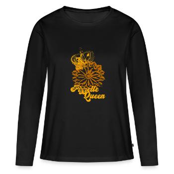 Pizzelle Queen Waffle Biscuit - Women's Premium Organic Long Sleeve Shirt - black - Front - Julia (174cm)