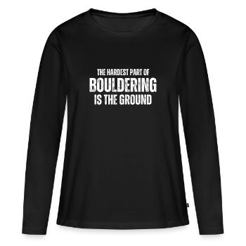 Bouldern Boulderer Boulder - Frauen Premium Bio Langarmshirt - Schwarz - Vorne - Julia (174cm)