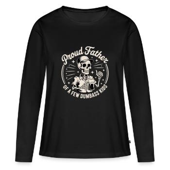 UN PÈRE FIER - T-shirt manches longues Premium bio Femme - noir - Devant - Julia (174cm)