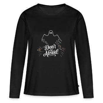 N’AIE PAS PEUR - T-shirt manches longues Premium bio Femme - noir - Devant - Julia (174cm)