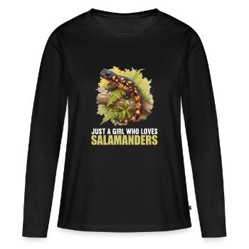 Salamandres Salamandres - T-shirt manches longues Premium bio Femme - noir - Devant - Julia (174cm)