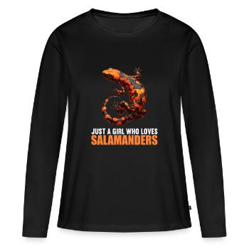 Salamandres Salamandres - T-shirt manches longues Premium bio Femme - noir - Devant - Julia (174cm)