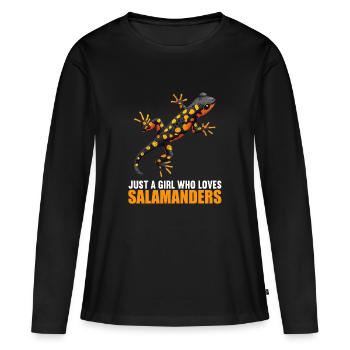 Salamandres Salamandres - T-shirt manches longues Premium bio Femme - noir - Devant - Julia (174cm)
