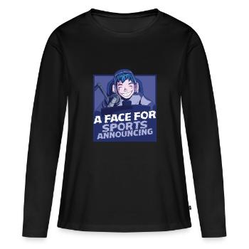 Commentateur Présentateur sportif - T-shirt manches longues Premium bio Femme - noir - Devant - Julia (174cm)
