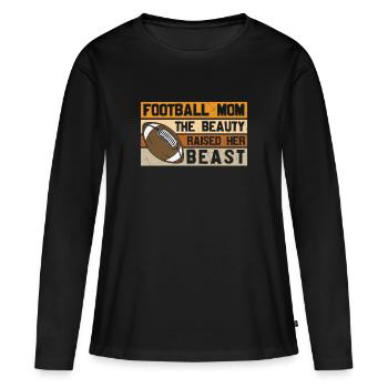Football Maman Beauté et Bête Thème - T-shirt manches longues Premium bio Femme - noir - Devant - Julia (174cm)