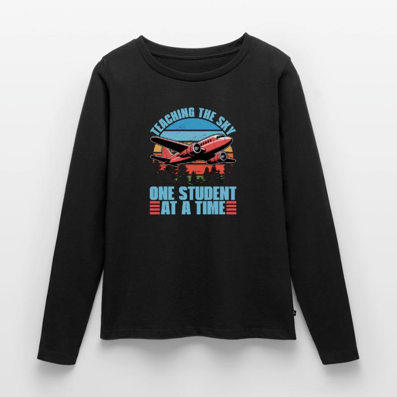 Flight Instructor Teaching The Sky Flight Lesson Women's Premium Organic Long Sleeve Shirt