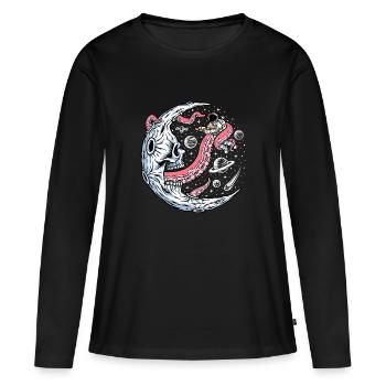 Bataille spatiale avec des tentacules extraterrestres - T-shirt manches longues Premium bio Femme - noir - Devant - Julia (174cm)
