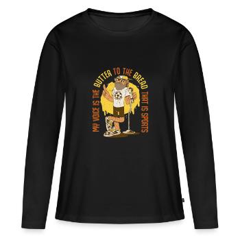 Commentateur Présentateur sportif - T-shirt manches longues Premium bio Femme - noir - Devant - Julia (174cm)