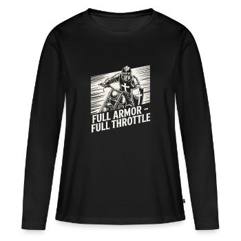 Christian Biker Full Armor Full Throttle - T-shirt manches longues Premium bio Femme - noir - Devant - Julia (174cm)