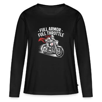 Christian Biker : Full Armor Full Pipe - T-shirt manches longues Premium bio Femme - noir - Devant - Julia (174cm)