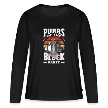 Unterstützen Sie Lokale Straßenkatzen - Frauen Premium Bio Langarmshirt - Schwarz - Vorne - Julia (174cm)