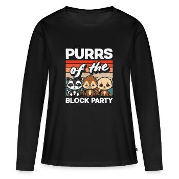 Unterstützen Sie Lokale Straßenkatzen - Frauen Premium Bio Langarmshirt - Schwarz - Vorne - Julia (174cm)