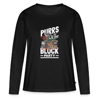 Unterstützen Sie Lokale Straßenkatzen - Frauen Premium Bio Langarmshirt - Schwarz - Vorne - Julia (174cm)