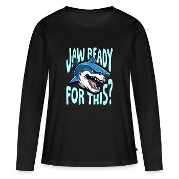 mâchoire prête pour ce Design pour un fan d’animaux - T-shirt manches longues Premium bio Femme - noir - Devant - Julia (174cm)