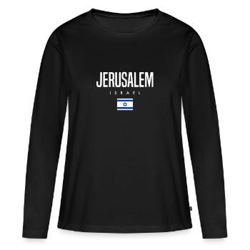 Jérusalem, Israël - T-shirt manches longues Premium bio Femme - noir - Devant - Julia (174cm)