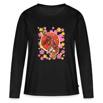 Tiger national day - Women's Premium Organic Long Sleeve Shirt - black - Front - Julia (174cm)