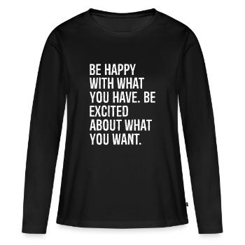 Soyez satisfait de ce que vous avez été enthousiasmé par Wh - T-shirt manches longues Premium bio Femme - noir - Devant - Julia (174cm)