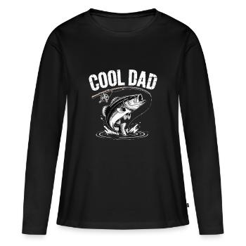 PAPA COOL - T-shirt manches longues Premium bio Femme - noir - Devant - Julia (174cm)