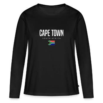 Cape Town, Afrique du Sud - T-shirt manches longues Premium bio Femme - noir - Devant - Julia (174cm)