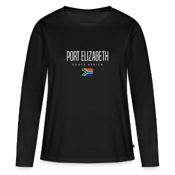 Port Elizabeth, Afrique du Sud - T-shirt manches longues Premium bio Femme - noir - Devant - Julia (174cm)