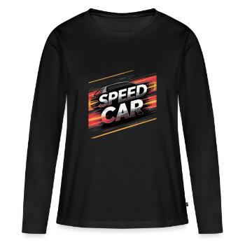 VOITURE DE PERFORMANCE - T-shirt manches longues Premium bio Femme - noir - Devant - Julia (174cm)