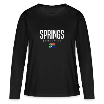 Springs Südafrika - Frauen Premium Bio Langarmshirt - Schwarz - Vorne - Julia (174cm)