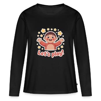 MARIONNETTES, JOUONS - T-shirt manches longues Premium bio Femme - noir - Devant - Julia (174cm)