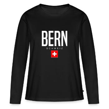 Berne, Suisse - T-shirt manches longues Premium bio Femme - noir - Devant - Julia (174cm)