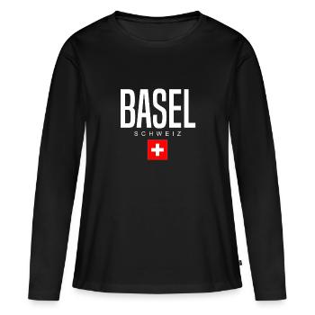 Basel Schweiz - Frauen Premium Bio Langarmshirt - Schwarz - Vorne - Julia (174cm)