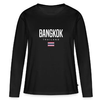 Bangkok Thailand - Frauen Premium Bio Langarmshirt - Schwarz - Vorne - Julia (174cm)