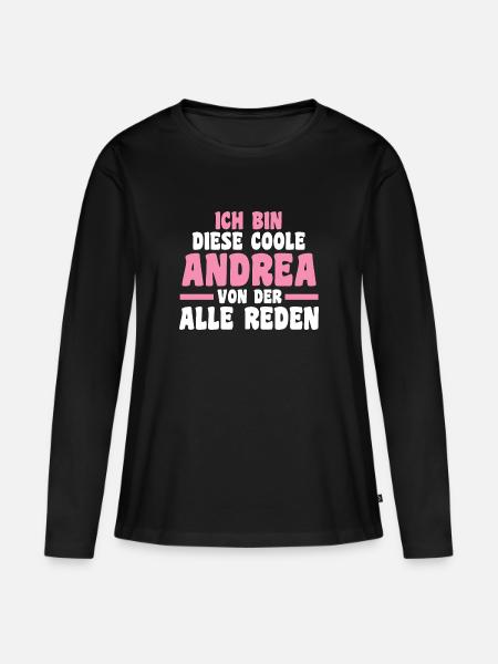 Andrea - Frauen Premium Bio Langarmshirt - Schwarz