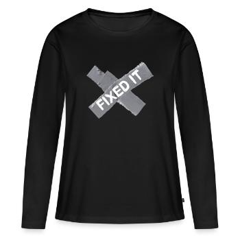 Ruban adhésif Ruban adhésif Ruban de masquage artisanal - T-shirt manches longues Premium bio Femme - noir - Devant - Julia (174cm)