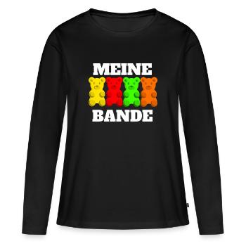 Meine Gummibären Bande - Frauen Premium Bio Langarmshirt - Schwarz - Vorne - Julia (174cm)