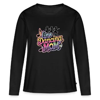 Mama tanzt Line Dance Line Dancing Mom - Frauen Premium Bio Langarmshirt - Schwarz - Vorne - Julia (174cm)