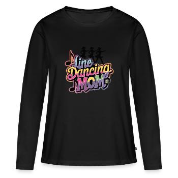 Mama tanzt Line Dance Line Dancing Mom - Frauen Premium Bio Langarmshirt - Schwarz - Vorne - Julia (174cm)