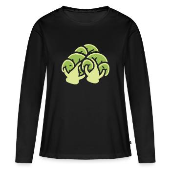 Chou de Bruxelles - T-shirt manches longues Premium bio Femme - noir - Devant - Julia (174cm)