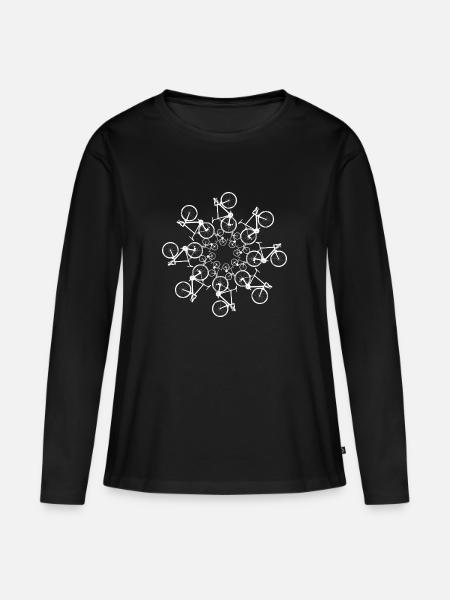 Mandala de vélo de route - T-shirt manches longues Premium bio Femme - noir