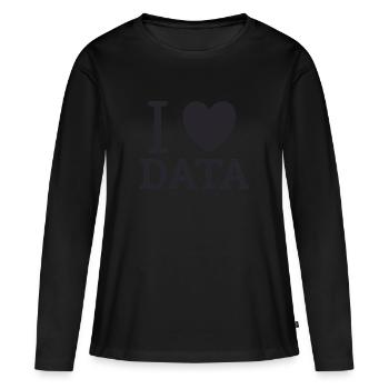 "Love Data" | Data Scientist - Frauen Premium Bio Langarmshirt - Schwarz - Vorne - Julia (174cm)