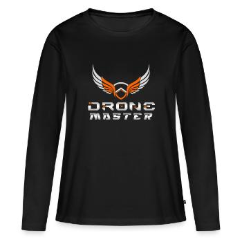 Drone Drones Drone Flight Drone Pilot - T-shirt manches longues Premium bio Femme - noir - Devant - Julia (174cm)