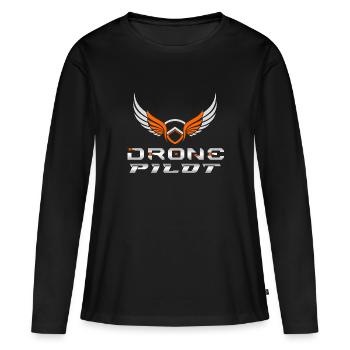 Drone Drones Drone Flight Drone Pilot - T-shirt manches longues Premium bio Femme - noir - Devant - Julia (174cm)