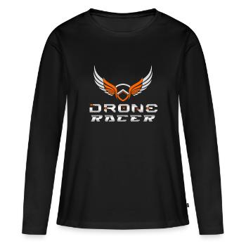 Drone Drones Drone Flight Drone Pilot - T-shirt manches longues Premium bio Femme - noir - Devant - Julia (174cm)