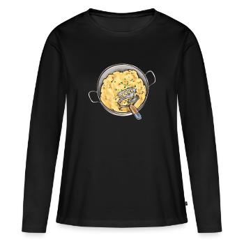 Purée de pommes de terre Purée de pommes de terre - T-shirt manches longues Premium bio Femme - noir - Devant - Julia (174cm)