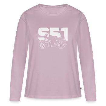 Légende S51 Simme Enduro Vintage - T-shirt manches longues Premium bio Femme - rose poudré - Devant - Julia (174cm)