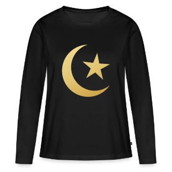 Ramadan Mubarak muslim islam Fasten moslem Allah - Frauen Premium Bio Langarmshirt - Schwarz - Vorne - Julia (174cm)