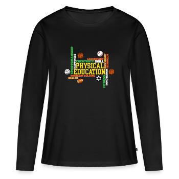 Professeur d’éducation physique Professeur d’éducation physique - T-shirt manches longues Premium bio Femme - noir - Devant - Julia (174cm)