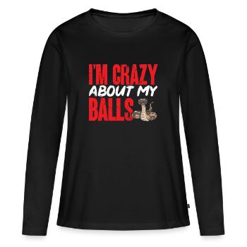 Ball Python Schlange Königspython - Frauen Premium Bio Langarmshirt - Schwarz - Vorne - Julia (174cm)