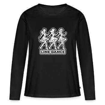 Mama tanzt Line Dance Line Dancing Mom - Frauen Premium Bio Langarmshirt - Schwarz - Vorne - Julia (174cm)