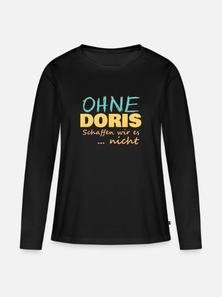 Doris - Frauen Premium Bio Langarmshirt - Schwarz