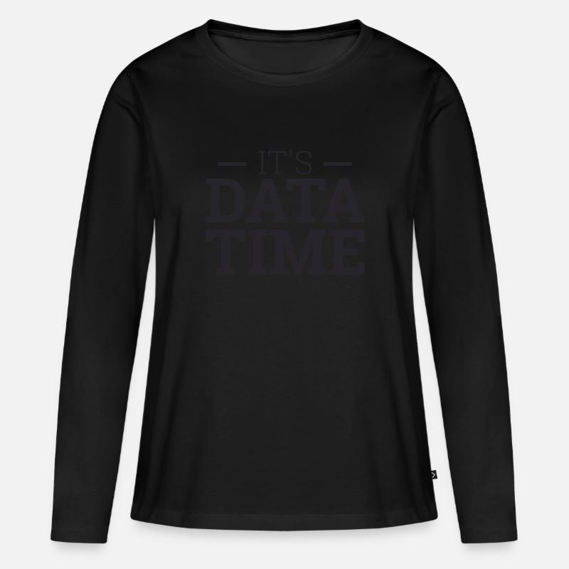 "Its Data Time" | Data Scientist - Frauen Premium Bio Langarmshirt - Schwarz